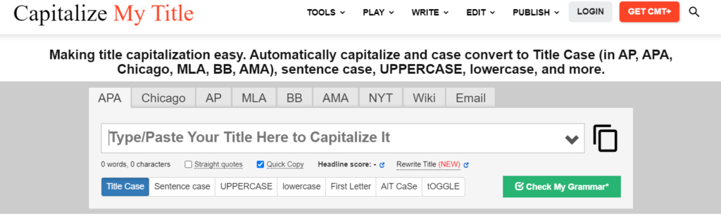 Capitalize My Title