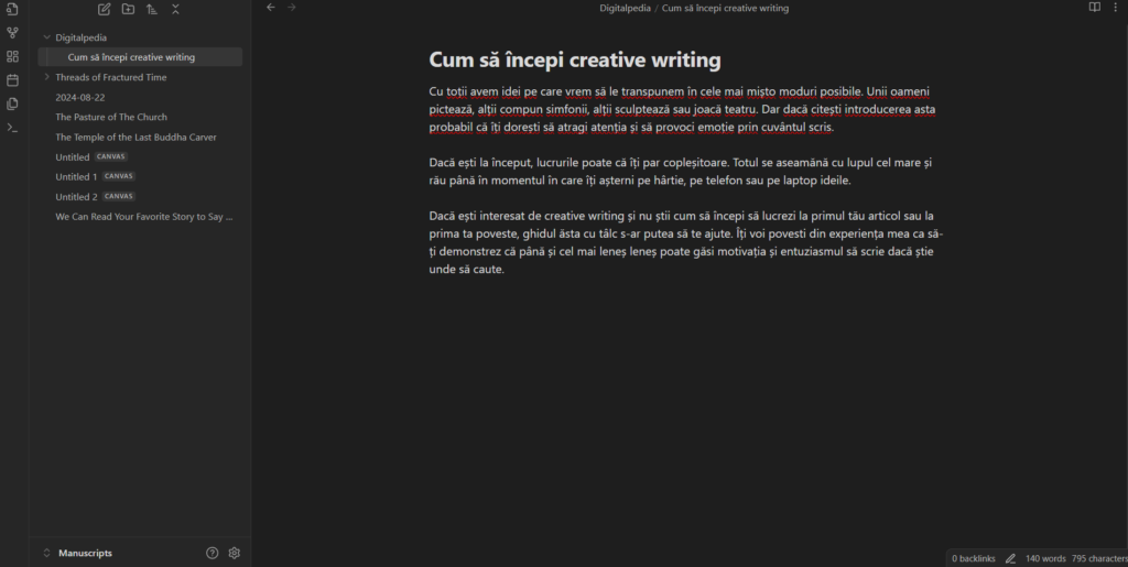 Obsidian notes taking