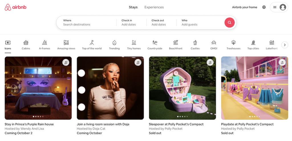 airbnb exemplu design web