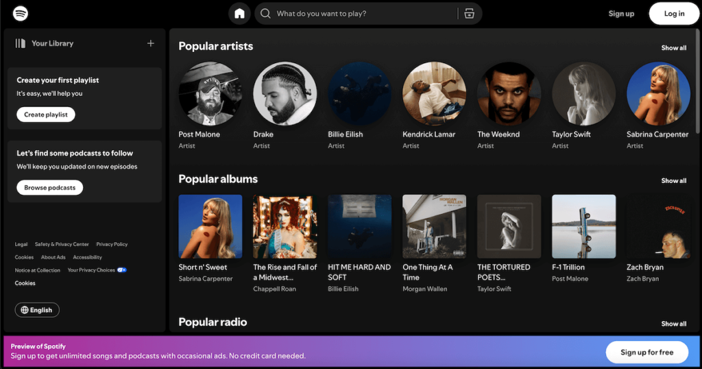 spotify design web