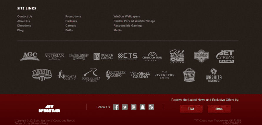 website footer