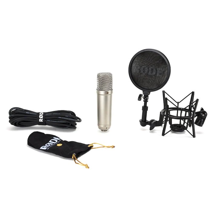 Microfon Rode, NT1-A, Pentru studio, Condenser, Cu Pop Filter si Soc mount